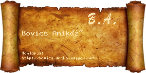 Bovics Anikó névjegykártya
